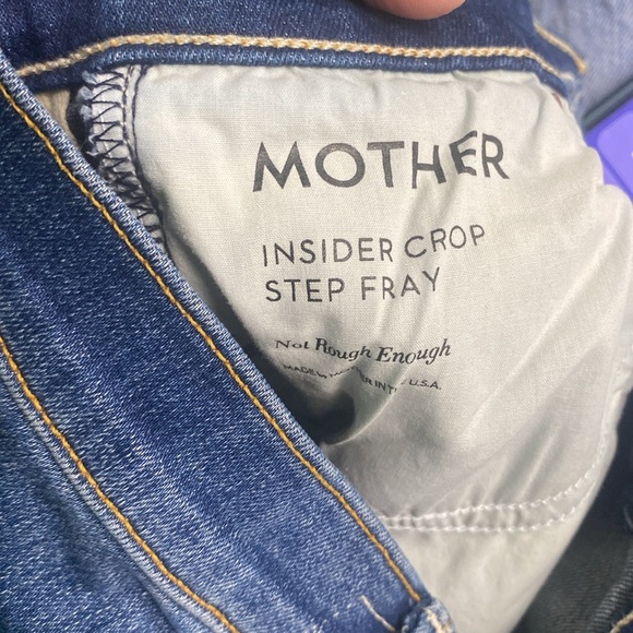 MOTHER INSIDER CROP STEP FRAY NOT ROUGH ENOUGH HI RISE KICK FLARE RAW HEM SZ 25 - Picture 7 of 12